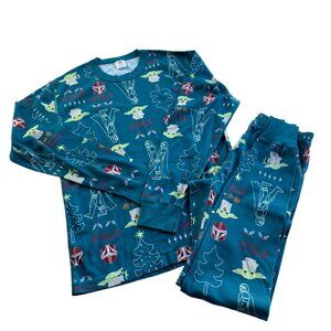 Hanna Andersson Star Wars Organic Cotton Pajama Set Sz M Mandalorian Grogu Print